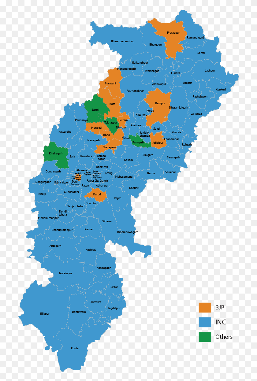 724x1186 Результаты Выборов 2018 Года В Собрание Чхаттисгарха, Карта, Диаграмма, Атлас Hd Png Скачать
