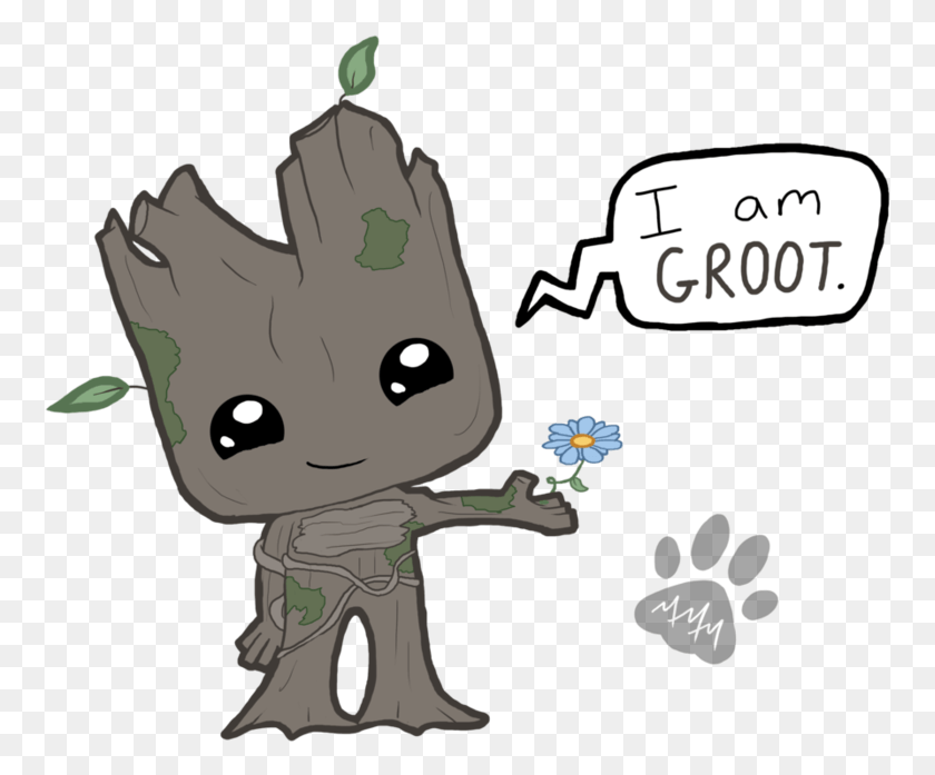 761x637 Chibi Baby Cartoon Drawing Of Groot, Plant, Leaf, Vegetation HD PNG Download
