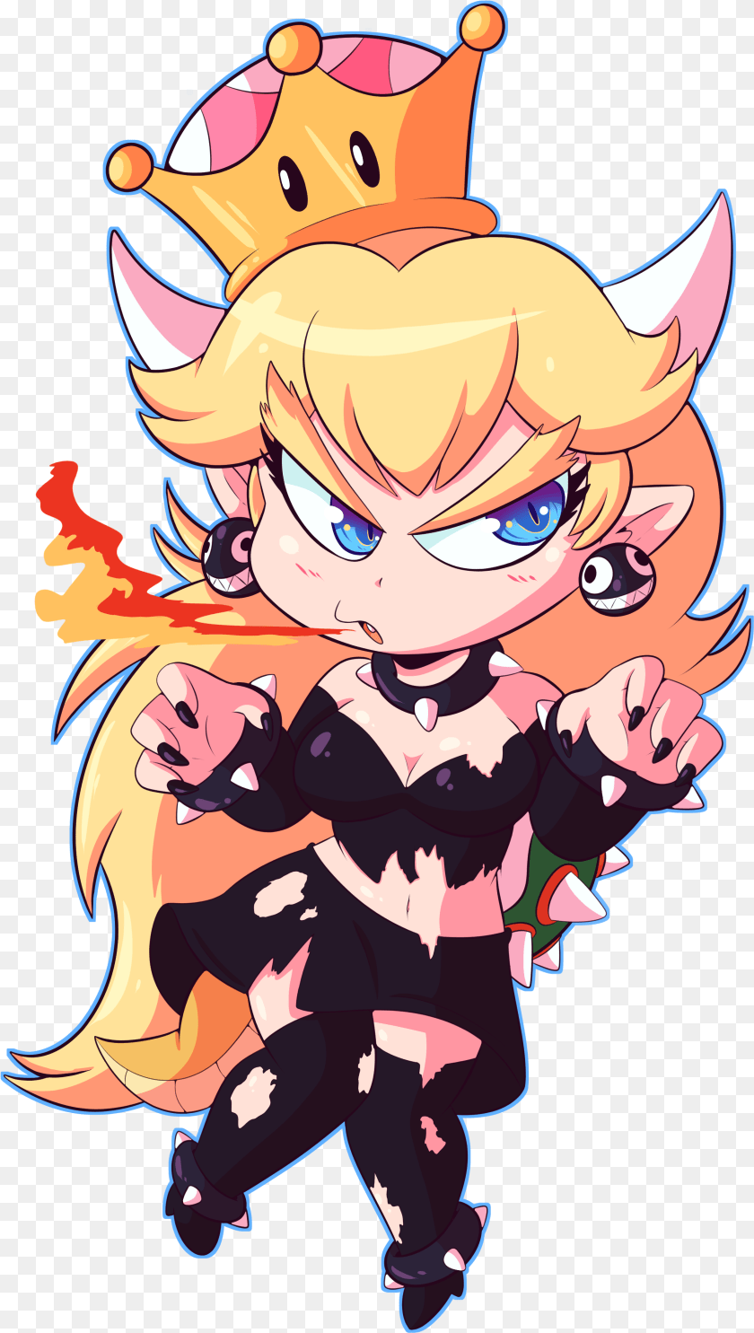 2376x4201 Chibi Bowsette Fictional Character, Book, Comics, Publication, Anime PNG