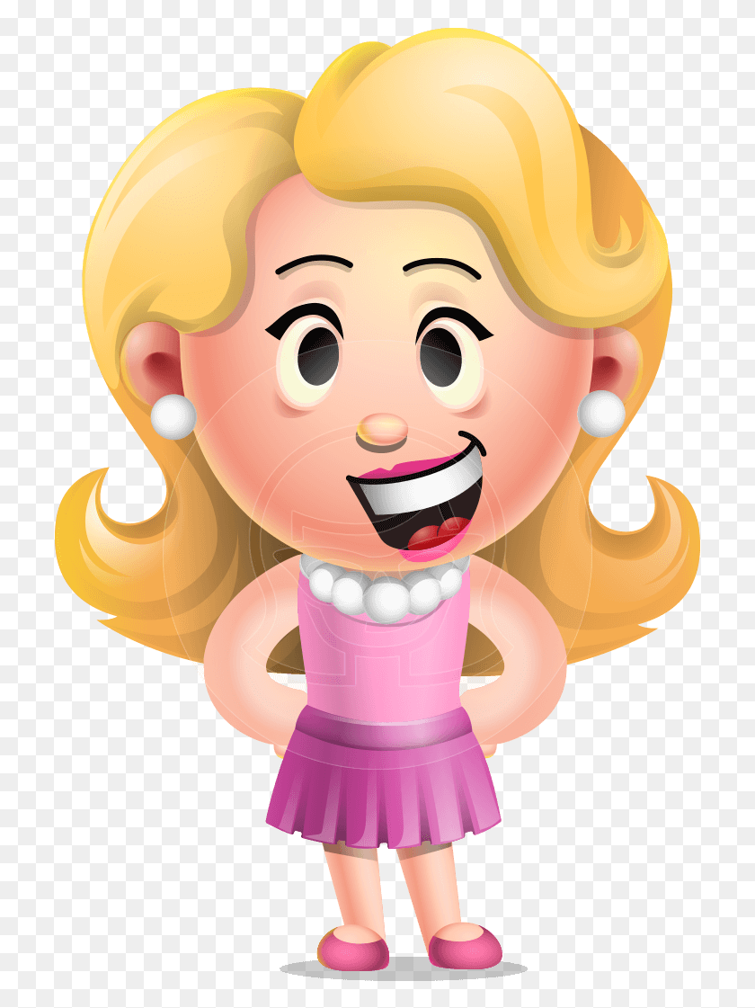 719x1061 Chibi Cartoon Girl Vector 3d Character Aka Martha Blonde Blonde Cartoon Characters, Toy, Head, Jaw HD PNG Download