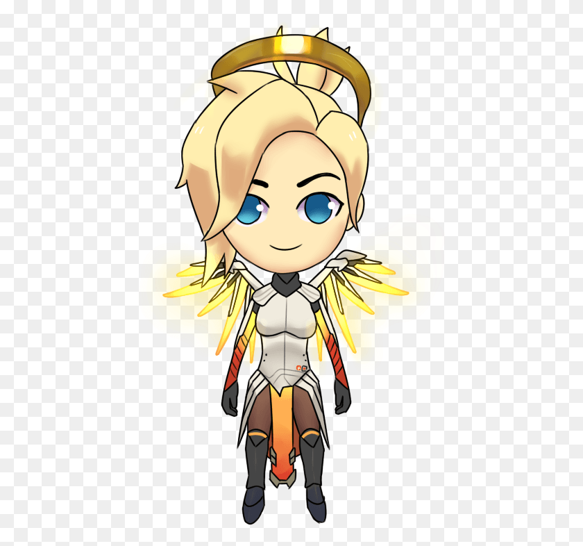 442x726 Chibi Mercy Http I Imgur Com4may9zr Overwatch Mercy Gif, Helmet, Clothing HD PNG Download