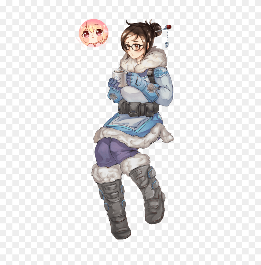 355x794 Chibi Overwatch Wallpaper Photo Mei Overwatch Transparent, Astronaut, Person, Human HD PNG Download