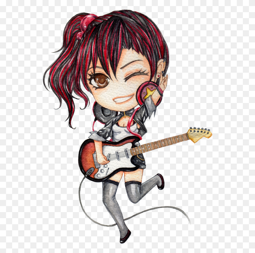 561x775 Chibi Rock N Roll, Guitar, Leisure Activities, Musical Instrument HD PNG Download