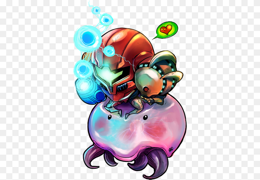 370x582 Chibi Samus Aran Illustration, Art, Graphics Sticker PNG