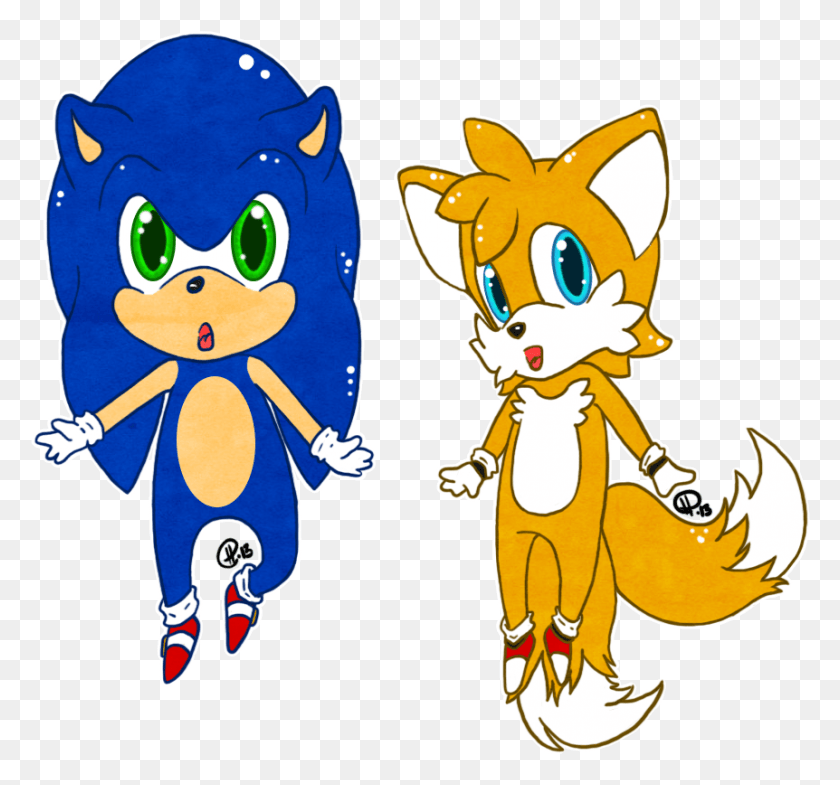 Kartun Chibi Sonic And Tails, Hand, Maskot Hd Png Download unduh clipart, p...