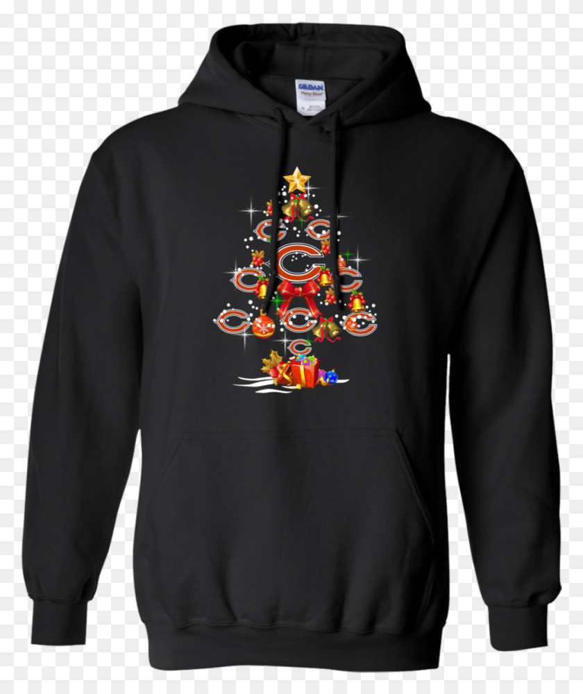 950x1146 Chicago Bears Christmas Tree Hoodie Stranger Things Shirt Friends Don T Lie, Clothing, Apparel, Sweater HD PNG Download