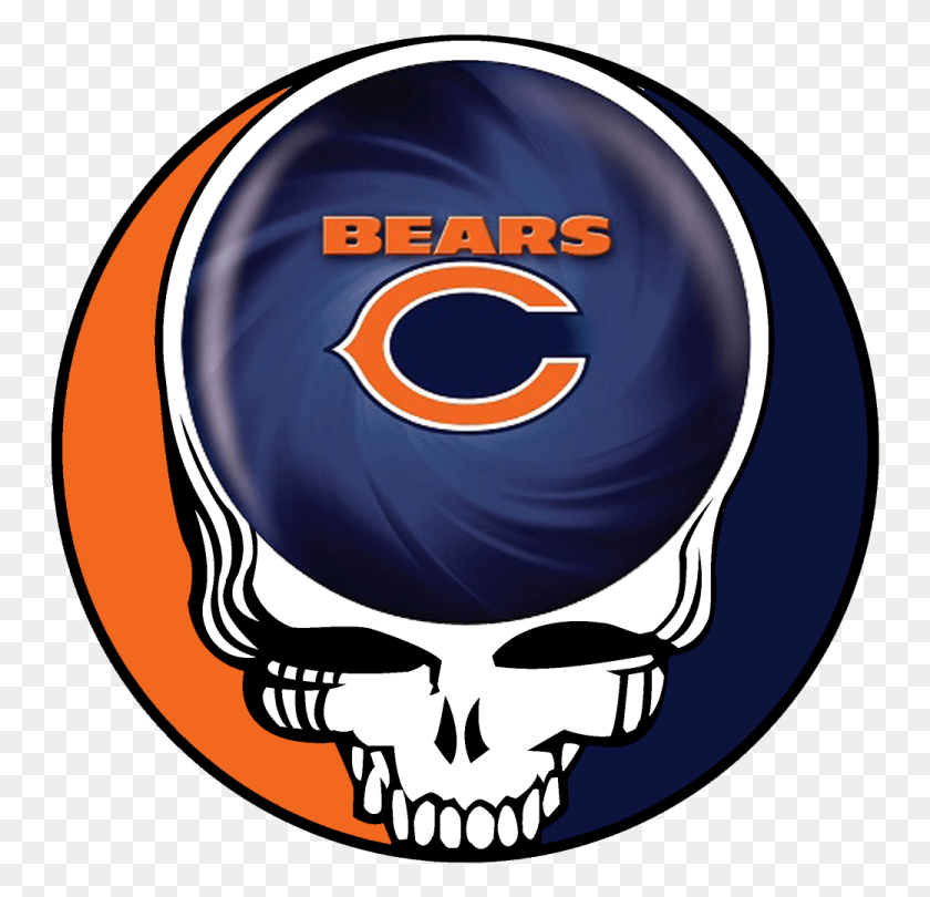 750x750 Chicago Bears Skull Logo Iron On Stickers Grateful Dead Steal Your Face Eagles, Symbol, Trademark, Helmet HD PNG Download