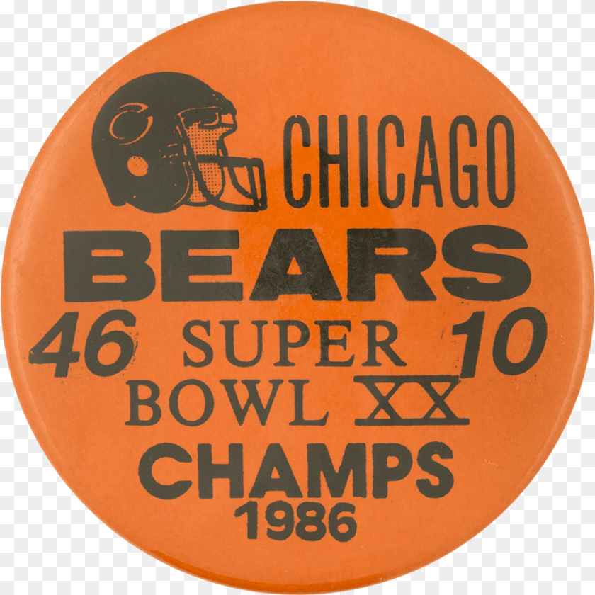 912x912 Chicago Bears Super Bowl Xx Chicago Button Museum Circle, Badge, Logo, Symbol Clipart PNG