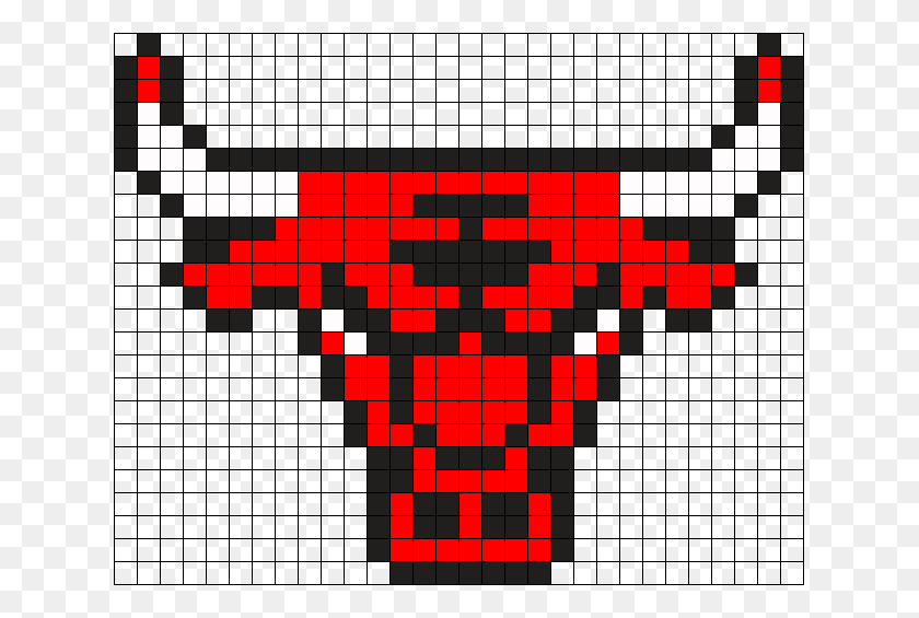 631x505 Chicago Bulls Perler Bead Pattern Bead Sprite Pixel Art Chicago Bulls, Texto, Pac Man, Pantalla Hd Png