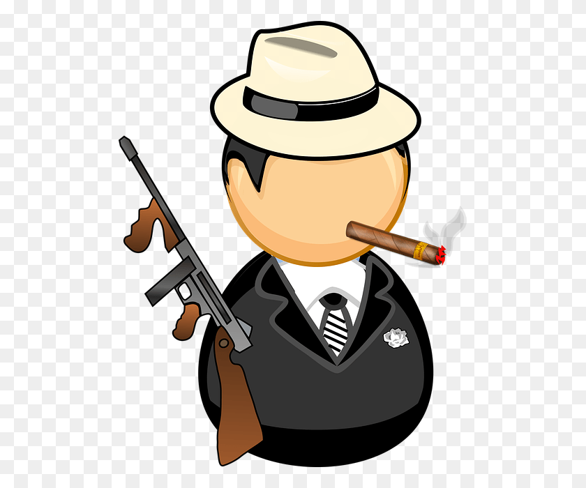 499x640 Chicago Cigar Comic Characters Crime Criminal Al Capone Clip Art, Gun, Weapon, Weaponry HD PNG Download