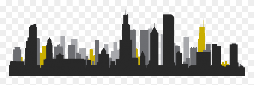 1083x311 Chicago Clipart Chicago Skyline Silhouette Free, Metropolis, City, Urban HD PNG Download