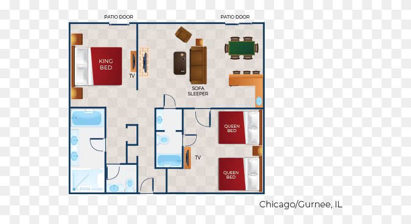 561x398 Chicago Deluxe Grizzly Bear Suite Grizzly Bear Suite Great Wolf Lodge Ga, Floor Plan, Diagram HD PNG Download