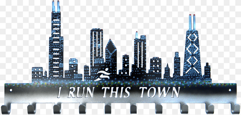 Chicago Skyline Nightime Custom Painted Chicago, Architecture, Metropolis, High Rise, City PNG
