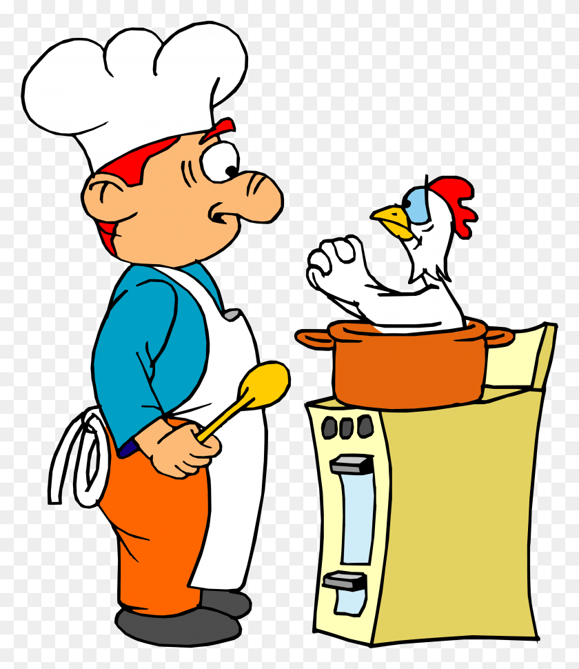 3031x3540 Chick Bbq Clipart Cooking Chicken Clipart, Chef HD PNG Download