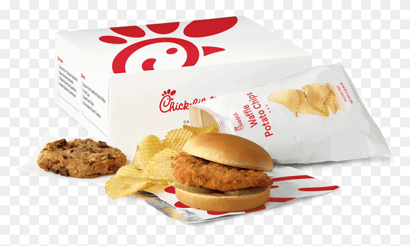 1021x580 Chick Fil A Chicken Sandwich Packaged Meal Chick Fil A Box Lunch, Burger, Food, Fries HD PNG Download
