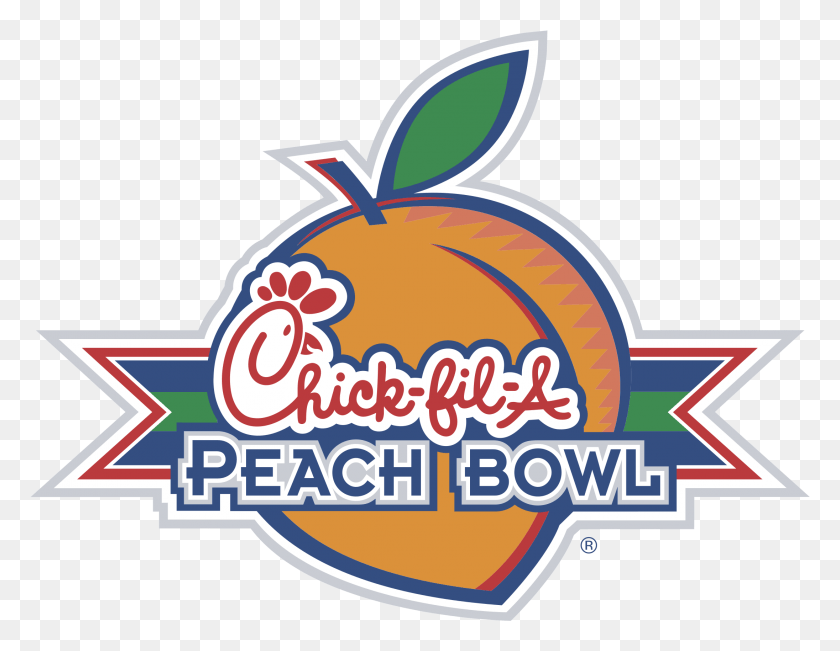 2191x1662 Chick Fil A Peach Bowl Logo Transparent Chick Fil A Peach Bowl Old Logo, Symbol, Trademark, Graphics HD PNG Download