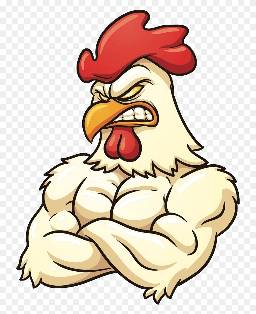 736x970 Chicken Drawing Strong Rooster, Hen, Poultry, Fowl HD PNG Download