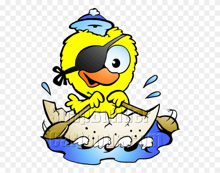 535x601 Chicken Hatched Egg Boat Rowing Mascot Logo Illustration, Graphics, Peel HD PNG Download