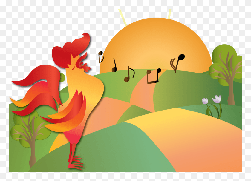 1401x982 Chicken Rooster Clip Art Morning Animado, Graphics, Plant HD PNG Download