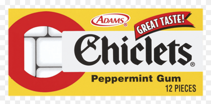 789x359 Chiclets Peppermint Gum 20ct Chiclets Adams, Text, Label, Weapon HD PNG Download