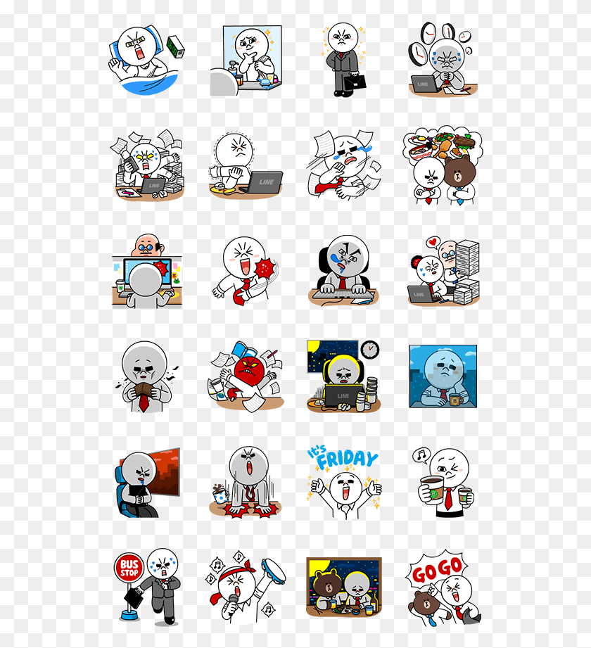 534x861 Chief Moons Battle As An Office Worker Line Sticker Office, Label, Text, Super Mario HD PNG Download