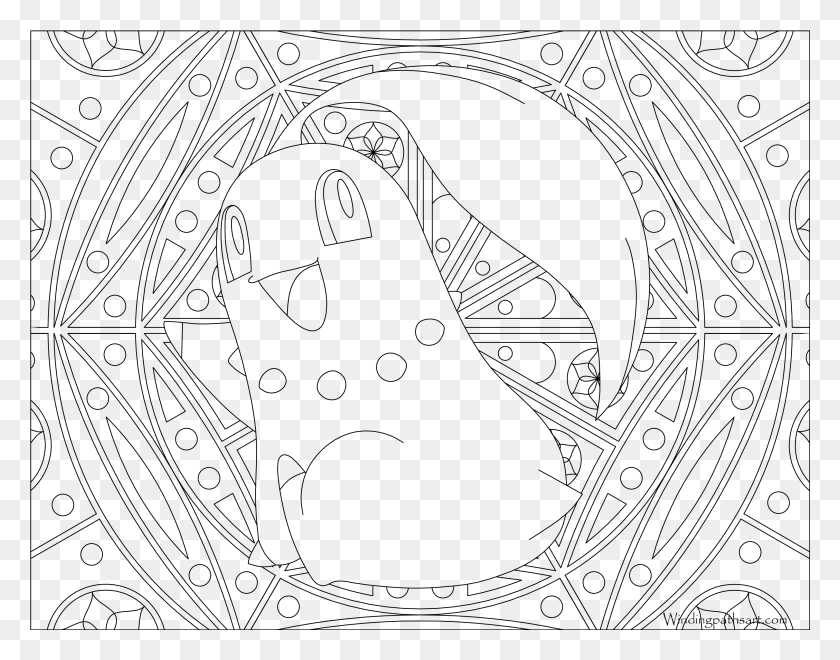 3037x2337 Chikorita Pokemon Adult Coloring Pages, Gray, World Of Warcraft HD PNG Download