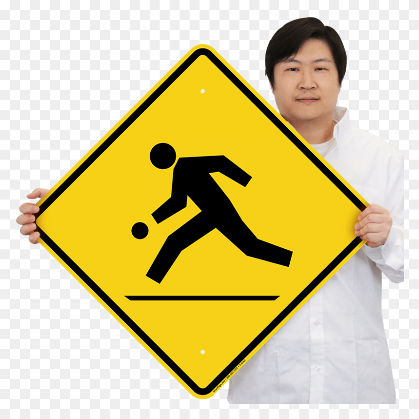 800x800 Child At Play Symbol Sign Playground Zone Sign Bc, Person, Human, Road Sign HD PNG Download
