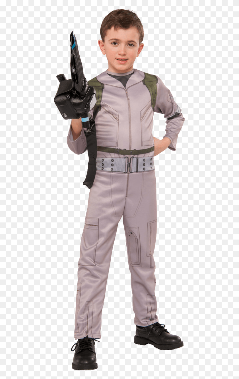 463x1269 Child Boys Ghostbusters Costume Ghostbuster Costume Small, Clothing, Apparel, Person HD PNG Download