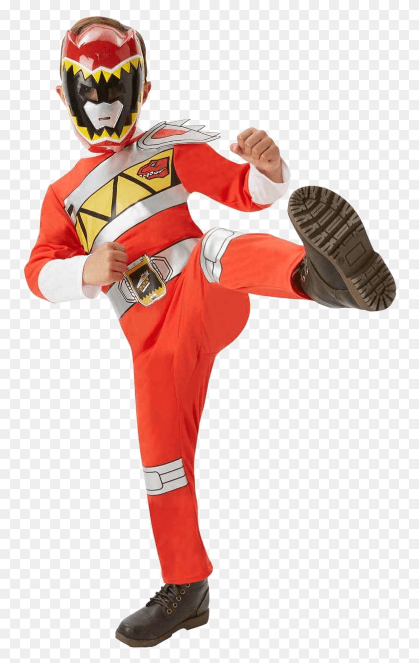 753x1269 Child Dino Charge Red Ranger Disfraz De Cofre Plano Disfraz De Power Ranger, Casco, Ropa, Vestimenta Hd Png