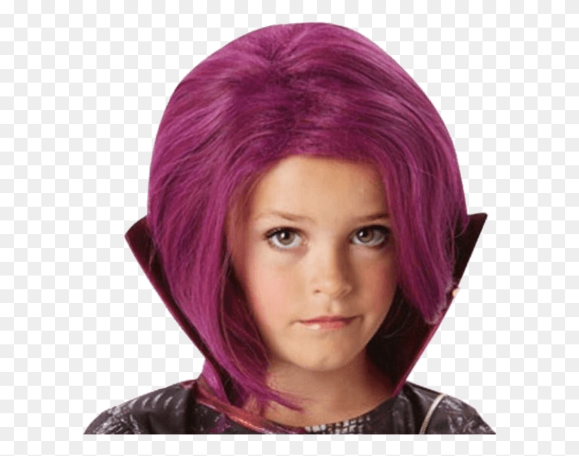 601x602 Child Disney Descendants Mal Wig Lace Wig, Hair, Person, Human HD PNG Download