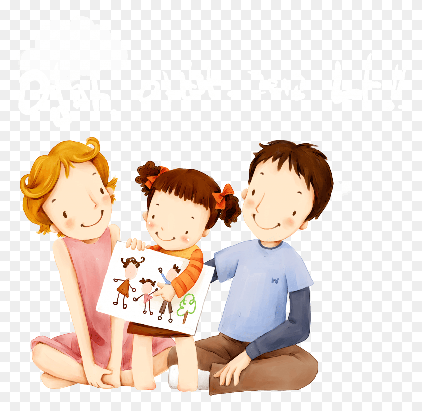 2017x1961 Child Family Mother Father Cartoon Transprent Family Drawing, Person, Human, People Descargar Hd Png