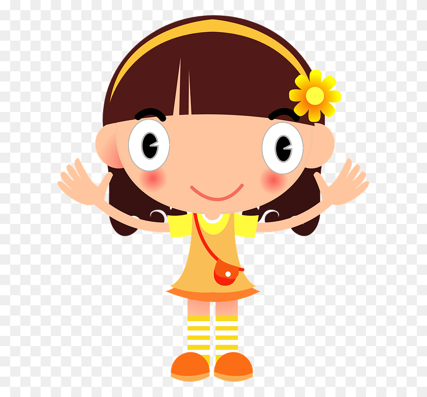 613x720 Child Girl Clipart Girl Cartoon Free, Toy, Animal HD PNG Download
