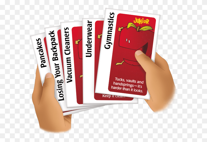 599x515 Child Holding Apples To Apples Cards Bay Area Green Business, Text, Flyer, Poster HD PNG Download