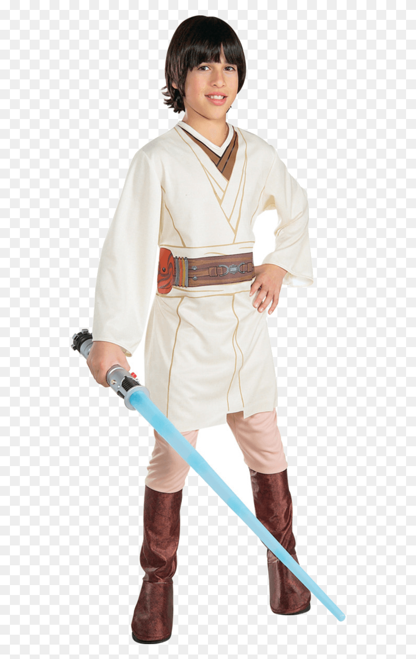 556x1269 Descargar Png Niño Obi Wan Kenobi Disfraz De Luke Skywalker Jedi, Ropa, Persona Hd Png