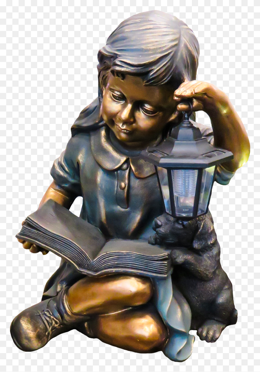 1214x1776 Child Sitting Figurine Lamp Statue, Bronze, Sculpture HD PNG Download