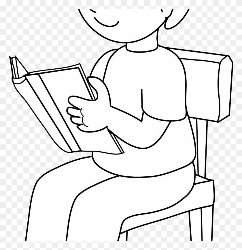 1452x1501 Child Sitting On Chair Clipart Sit In A Chair Clipart, Reading HD PNG Download