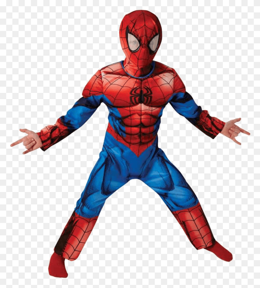 801x894 Child Ultimate Spider Man Deluxe Costume Spiderman Child, Person, Human, People HD PNG Download
