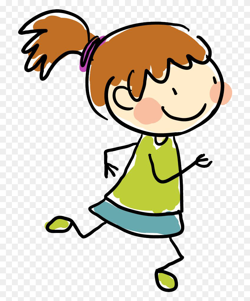 722x953 Children Drawing Running Girl Cartoon Drawing, Outdoors, Sunglasses, Accessories HD PNG Download