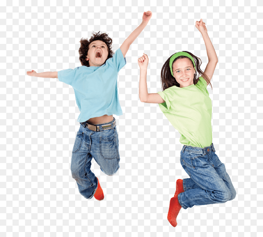 671x696 Children Jumping, Pants, Clothing, Apparel HD PNG Download