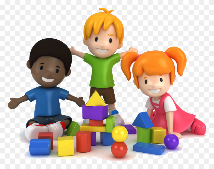 5333x4111 Children Playing With Blocks Clipart, Person, Human, People HD PNG Download