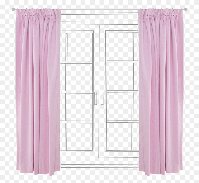 747x713 Children S Blackout Curtains Pom Pom Lace Transparent Windows With Curtains, Curtain, French Door, Photo Booth HD PNG Download
