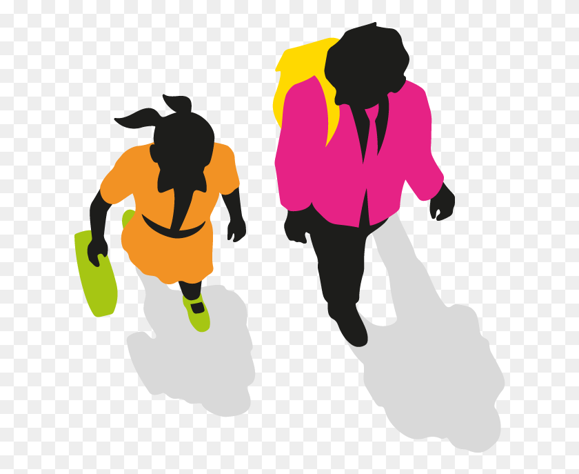 626x627 Children Walking Illustration, Person, Human, People HD PNG Download