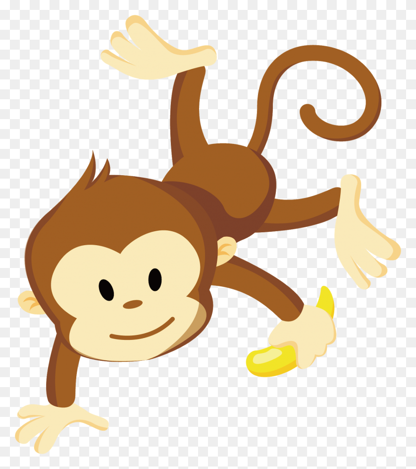 1409x1600 Chimpanzee Cartoon Clip Art Monkey With Bananas Clipart, Cupid, Animal, Toy HD PNG Download