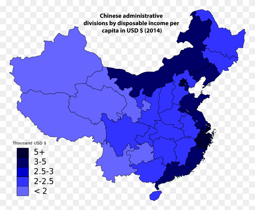 1190x968 Китай Располагаемый Доход На Душу Населения Карта Китая Ввп На Душу Населения, Диаграмма, График, Атлас Hd Png Скачать