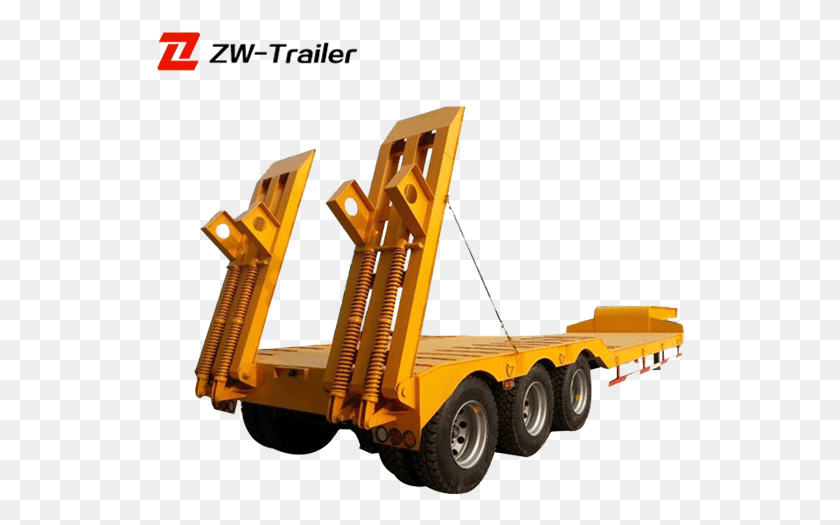 530x465 China Manufacturer Low Bed Semi Trailer Truck Trailer Crane, Bulldozer, Tractor, Vehicle HD PNG Download