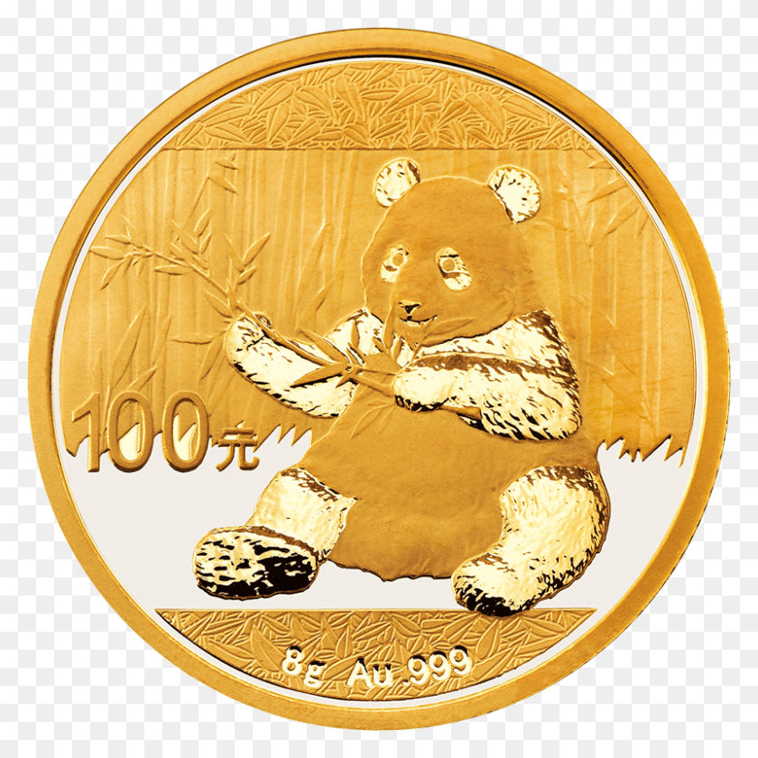 800x800 Китайская Панда 8 Г Золотая Монета 2017 Китайская Панда 8 Г Золота, Деньги, Ковер, Никель Hd Png Скачать