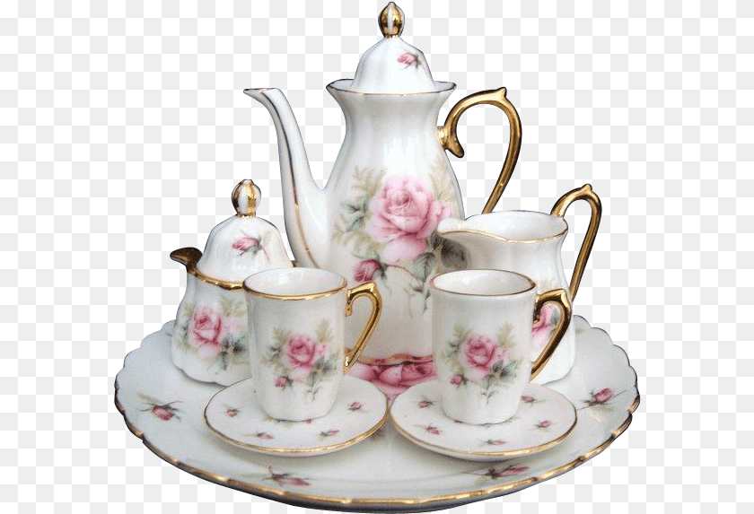 588x573 China Tea Set Tea Set Background, Porcelain, Art, Cup, Saucer Transparent PNG