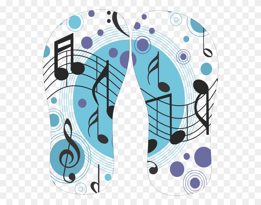 566x600 Chinelo Tipo Havaiana Nota Musical E Circulo Azul Музыкальный Символ, Сюжет, Одежда, Одежда Hd Png Скачать