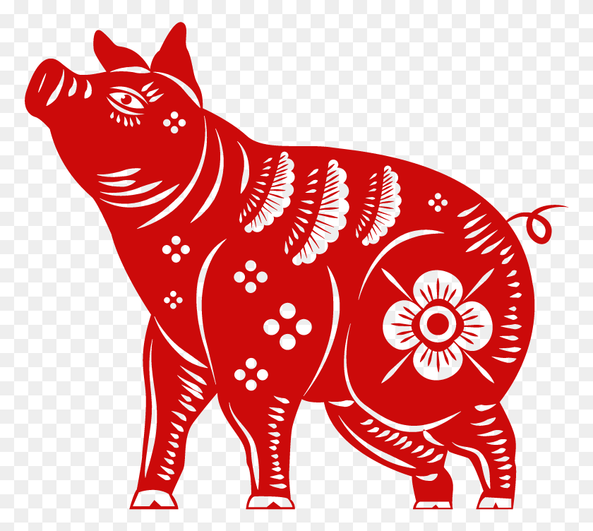 772x692 Гороскоп Китайская Свинья Китайский Зодиак, Млекопитающее, Животное, Тигр Png Скачать