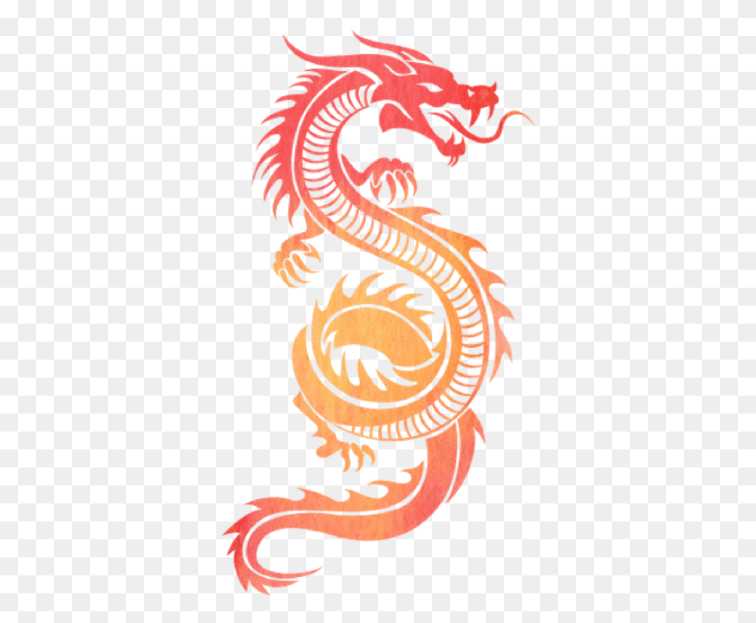 350x633 Китайский Дракон И Племенной Дракон, Животное Hd Png Скачать